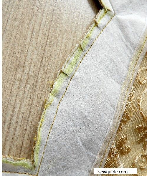 como coser un cuello de novia