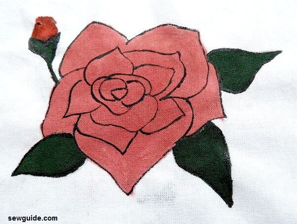 rosa pintura diy sobre tela