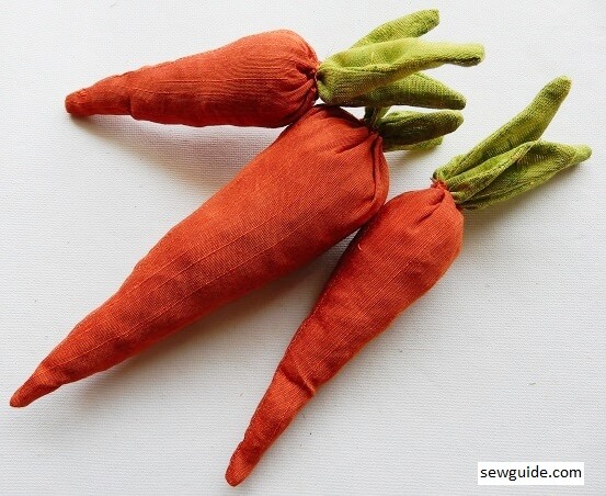 hacer zanahorias de tela