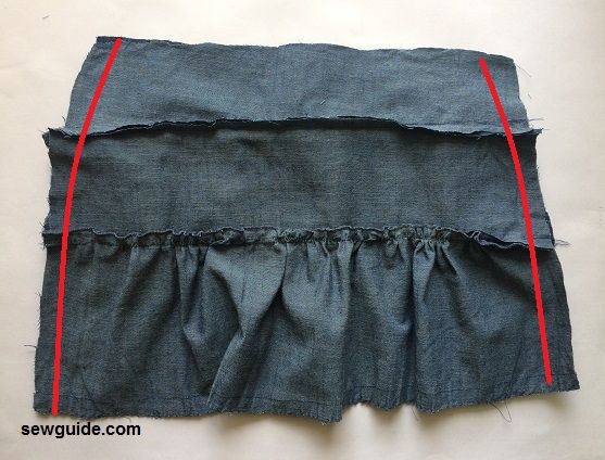 falda de jean con gradas