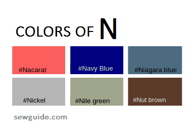 NOMBRES DE DIFERENTES colores utilizados en el diseño de moda