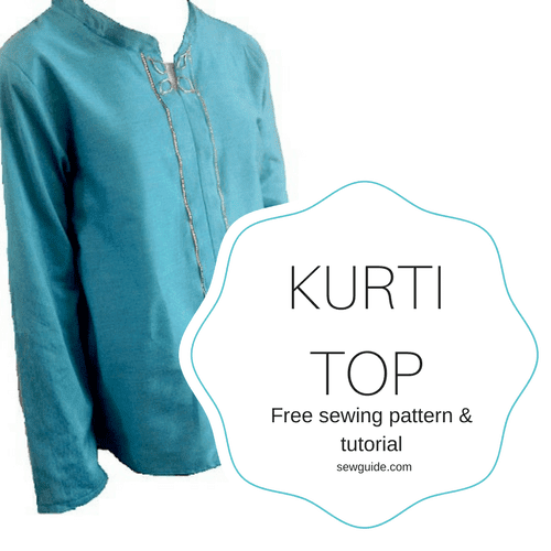 patrón de costura superior de kurti