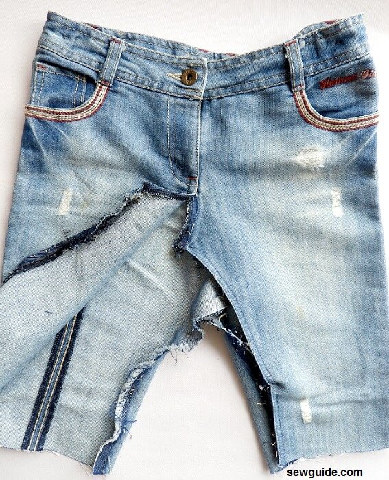 hacer una mini falda con jeans