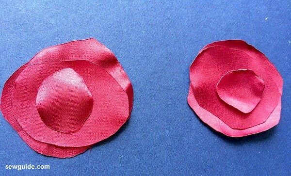 como hacer flores rosas de tela